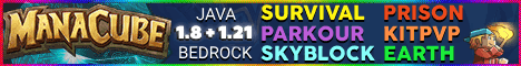 ManaCube Minecraft prison server banner - play.manacube.com